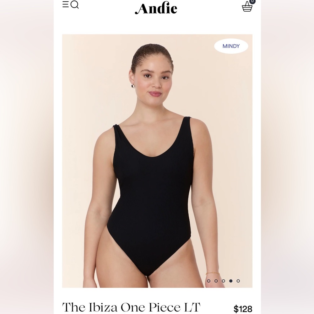 Andie black one piece swimsuit small, long torso